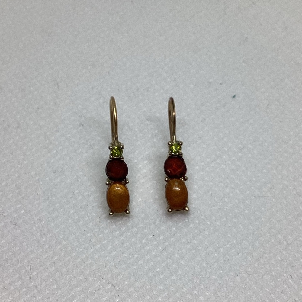 Gold Tone drop earrings with accent stones